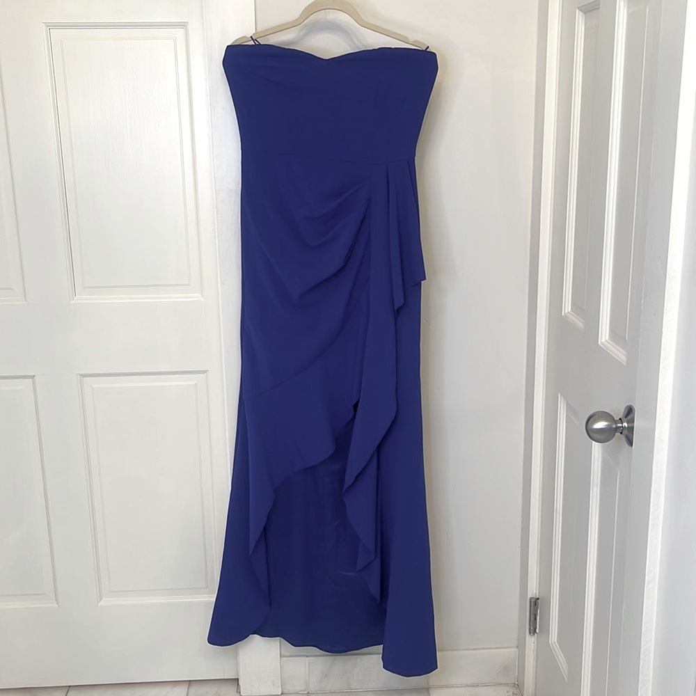 Parker Black strapless dress. Size: 8. Color: cobalt